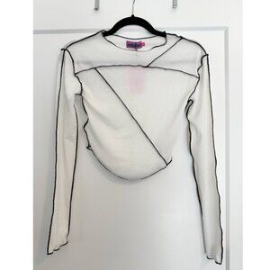 Adika Asymmetrical Mesh Long Sleeve Top